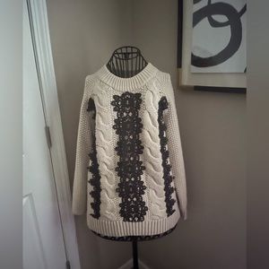 Beige sweater with black lace,,Size M, great condition.